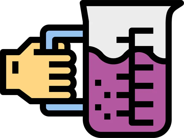 Beaker Experiment Hand Icon — Stock Vector