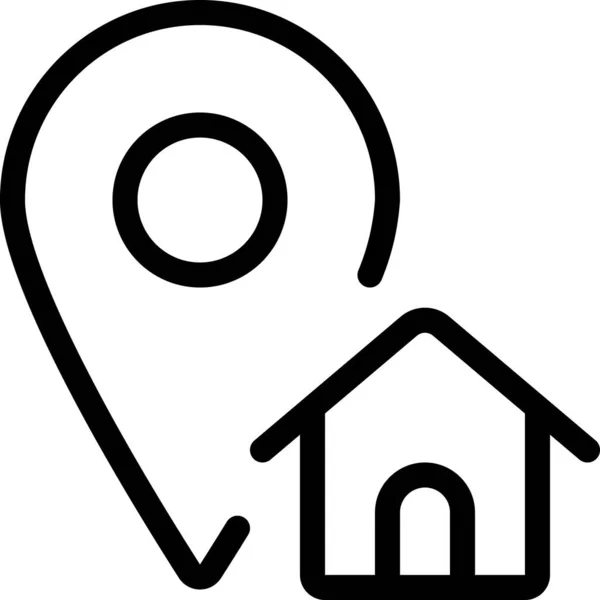Estate Gps Home Icon Outline Style — Stock Vector