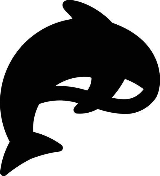 Sällskapsdjur Delfin Ikon Fast Stil — Stock vektor