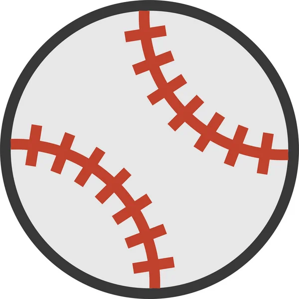 Pelota Béisbol Deporte Icono Estilo Contorno Lleno — Archivo Imágenes Vectoriales