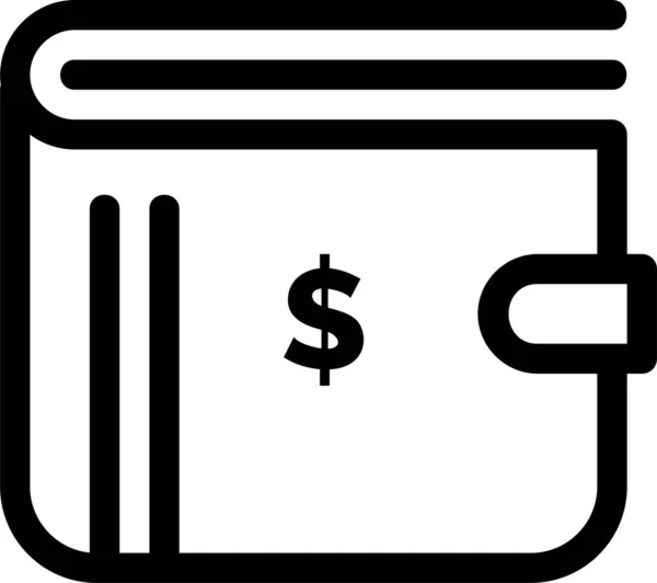 Cash Dollar Money Icon Outline Style — Stock Vector