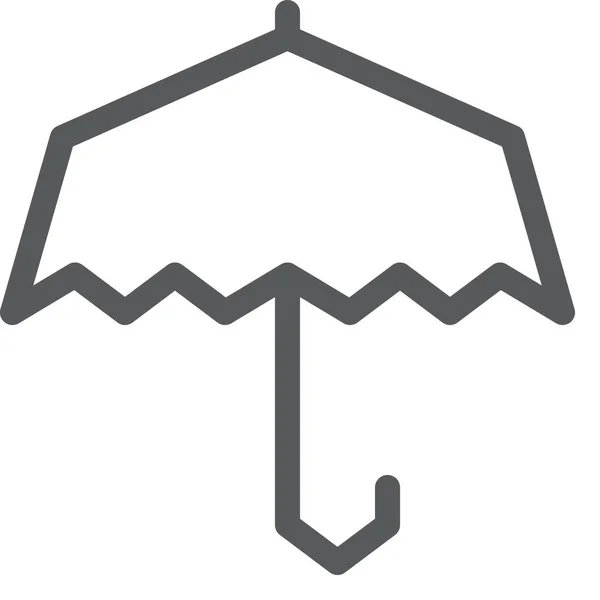 Prévision Parapluie Icône Ouverte Dans Style Contour — Image vectorielle