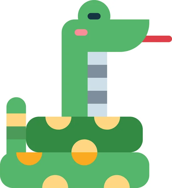 Ikona Zvířecího Hada Plochém Stylu — Stockový vektor