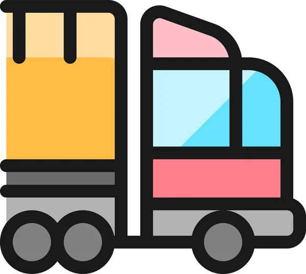 载货卡车充装 充装式轮廓图标 — 图库矢量图片