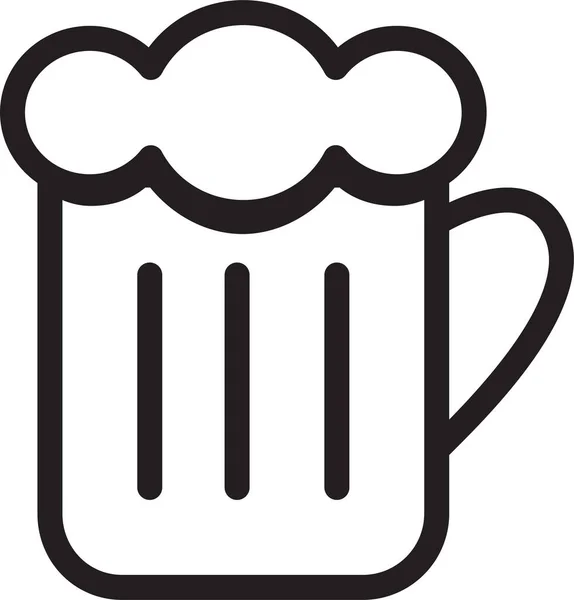 Bière Alcool Boisson Icône Dans Style Contour — Image vectorielle
