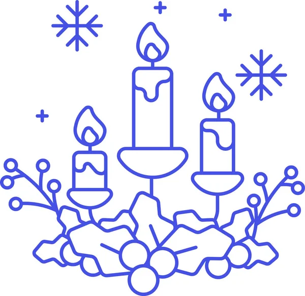 Vela Velas Icono Navidad Categoría Eventos Entretenimiento — Vector de stock