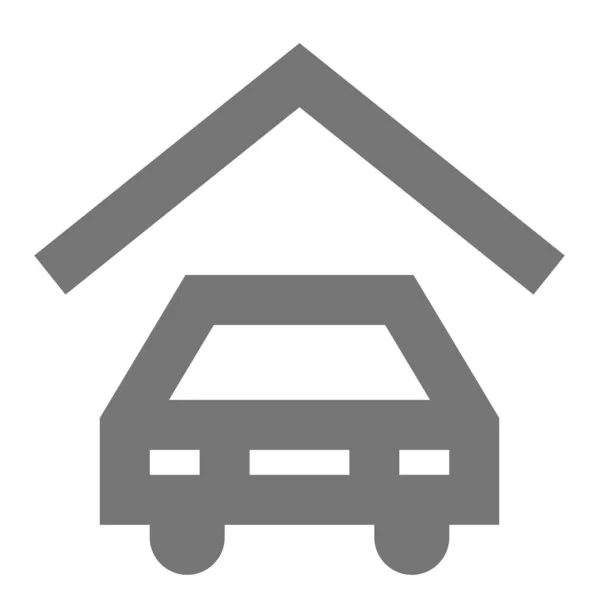 Ícone Estacionamento Carro Garagem Estilo Esboço — Vetor de Stock
