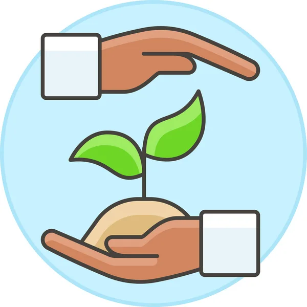 Sustainability Responsibility Hand Icon Filled Outline Style — Stock Vector