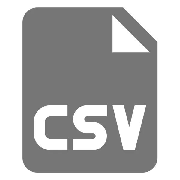 Codifica Icona Del File Csv Stile Solido — Vettoriale Stock