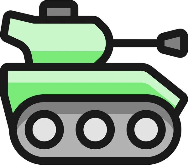 Moderní Ikona Zbraňového Tanku Vyplněném Obrysu — Stockový vektor