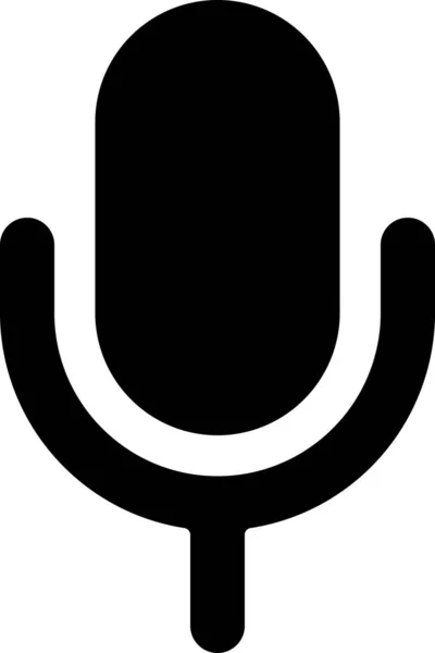 Mikrofon Mikrofon Audio Ikona Solidnym Stylu — Wektor stockowy