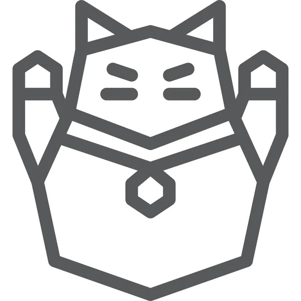 Иконка Кошки Стиле Абриджа — стоковый вектор