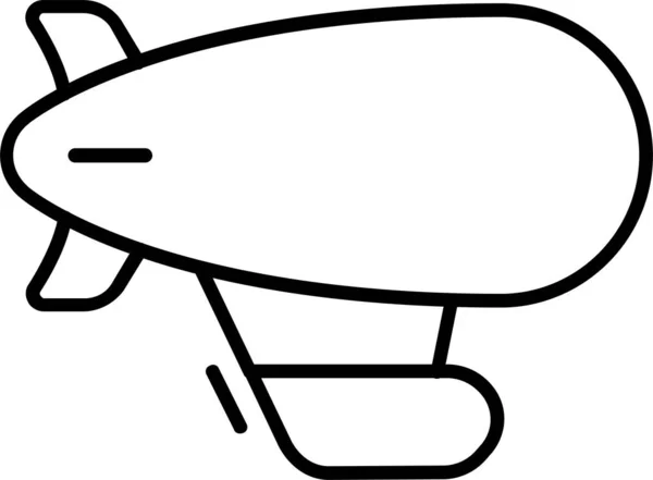 Blimp Luchtvaart Luchtschip Pictogram — Stockvector