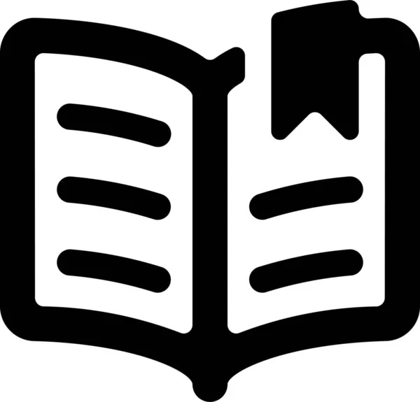 Libro Icono Marcador Abierto Estilo Sólido — Vector de stock