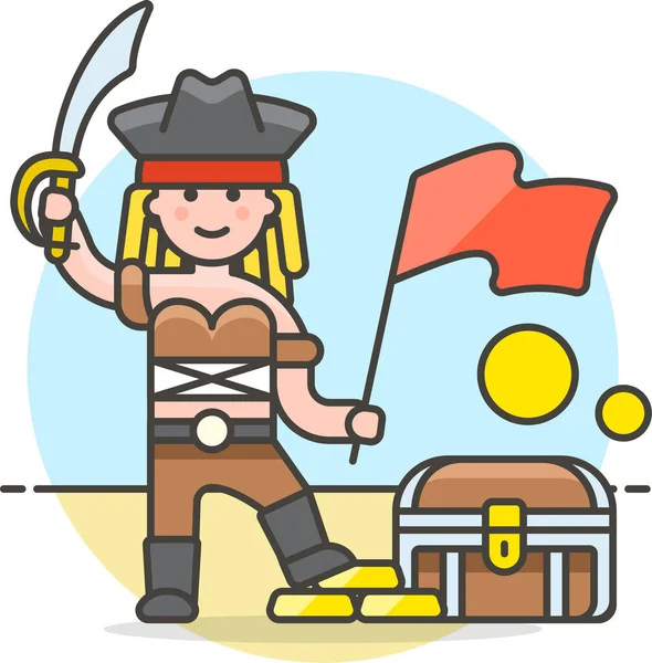 Icono Pirata Saqueo Rojo Categoría Comunidades Culturales — Vector de stock