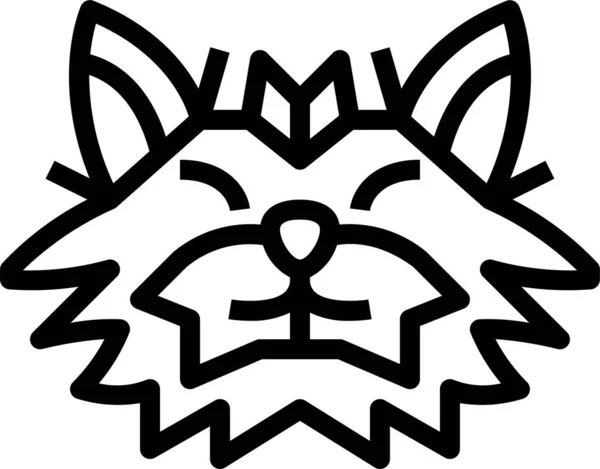 Selkirk Rex Cat Icon Outline Style — Stockvektor