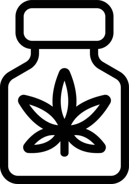 アウトラインスタイルの大麻の葉マリファナアイコン — ストックベクタ