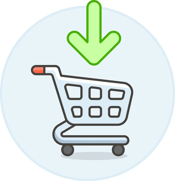 Add Cart Carts Icon Filled Outline Style — Stock Vector