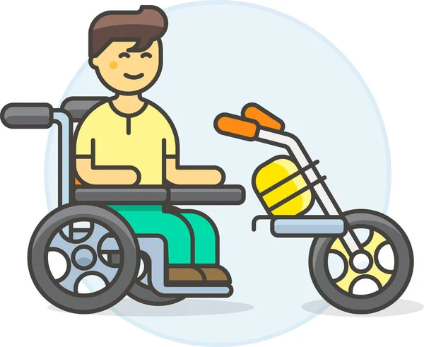 Mobility Extention Scooter Icon Filled Outline Style — Stock Vector