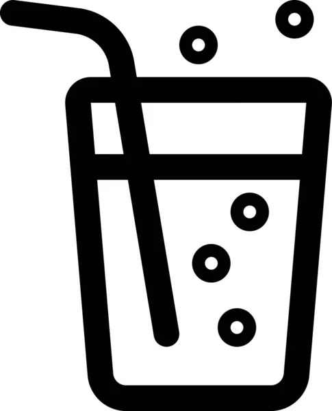 Soft Drinks Glass Icon Outline Style — Stock Vector