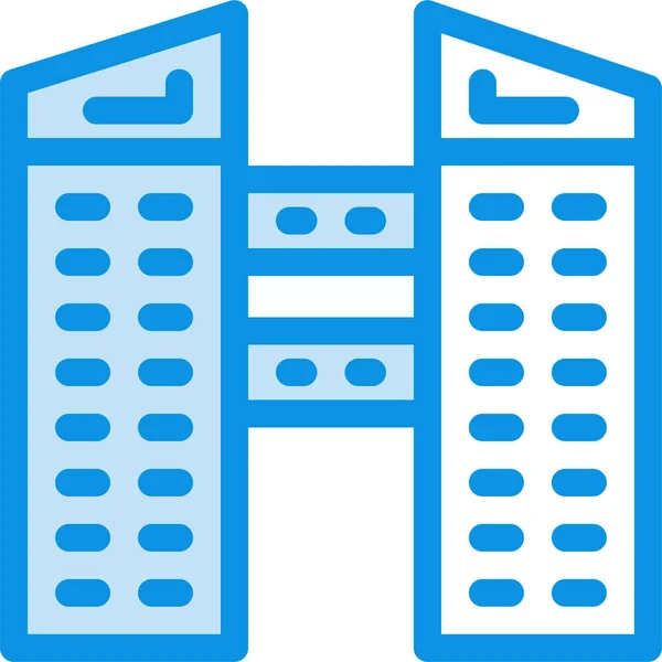 Gebouwen Stad Bouw Icoon Gevulde Outline Stijl — Stockvector