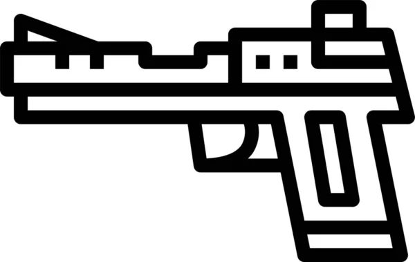 Arma Fuego Pistola Icono Categoría Aplicación Ley — Vector de stock
