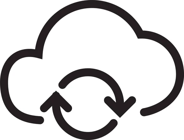 Cloud Netzwerk Server Symbol Umrissstil — Stockvektor