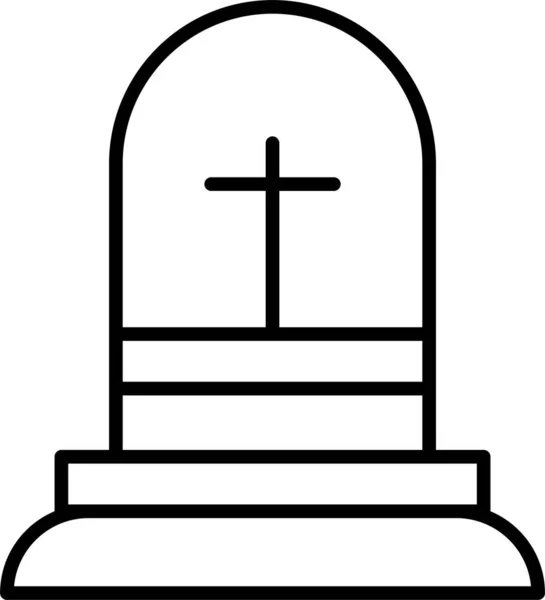 Firande Kristet Kors Ikonen Kontur Stil — Stock vektor