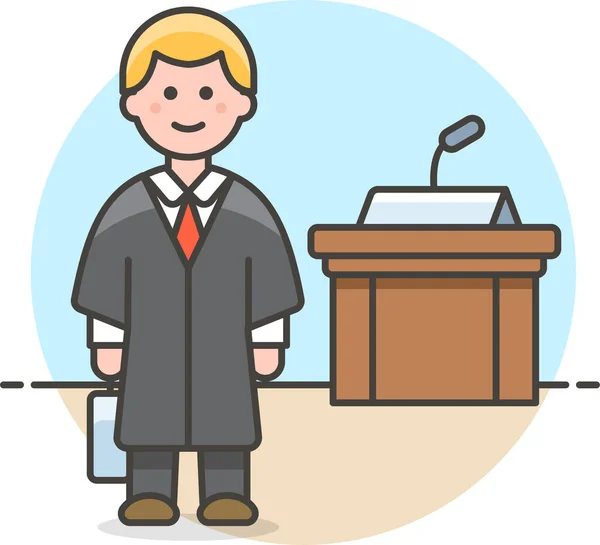 Attorney Case Counsel Icon — Stock Vector