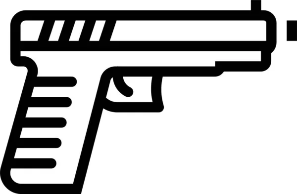 Armée Balle Pistolet Icône Dans Style Contour — Image vectorielle