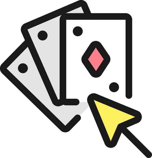 Kartenspiel Wählen Sie Ein Symbol Stil Ausgefüllter Umrisse — Stockvektor