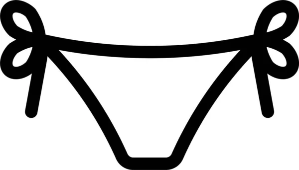 Icône Lingerie Bas Bikini Dans Style Contour — Image vectorielle