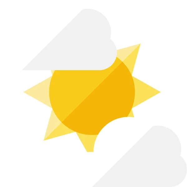 Cloud Sunny Flat Icon Flat Style — Stock Vector