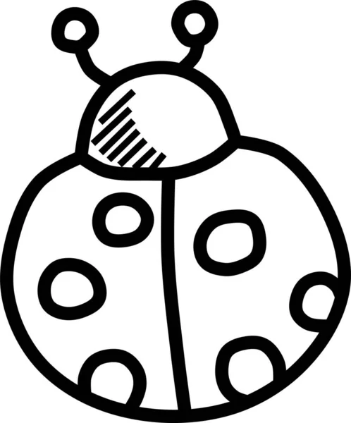 Icono Mariquita Insecto Pascua Estilo Dibujado Mano — Vector de stock
