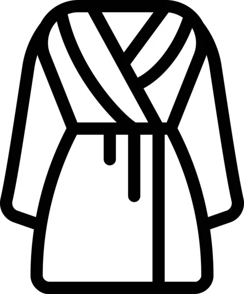 Badrum Kvinnlig Mantel Ikon Kontur Stil — Stock vektor