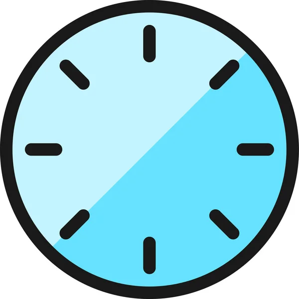 Ώρα Ρολόι Μεσάνυχτα Εικονίδιο Στυλ Γεμάτο Περίγραμμα — Διανυσματικό Αρχείο
