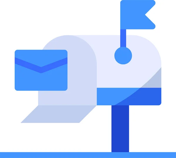 Box Kommunikation Posteingangssymbol Flachen Stil — Stockvektor