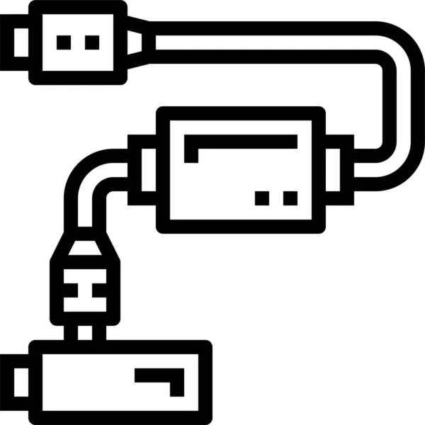 Ikona Elektroniki Połączenia Kablowego Kategorii Urządzenia Elektroniczne — Wektor stockowy