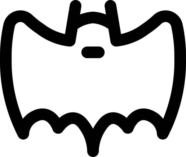 Bat Fly Mammal Icon Outline Style — Stock Vector