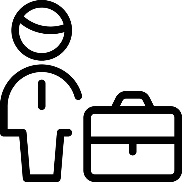 Body Boy Briefcase Icon Outline Style — Stock Vector