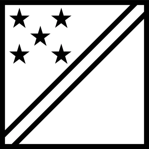 Ikona Wysp Bandery Kraju Zarysie — Wektor stockowy