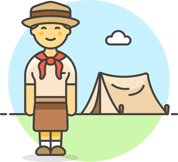 Campamento Camping Explorer Icono — Vector de stock