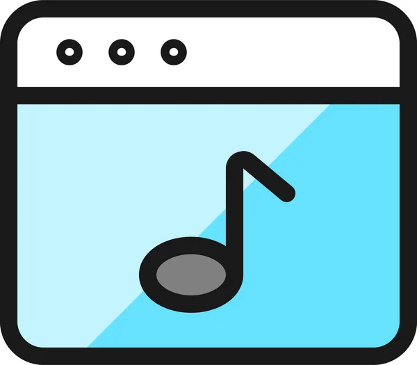 App Fenster Musik Icon Ausgefüllten Umriss Stil — Stockvektor