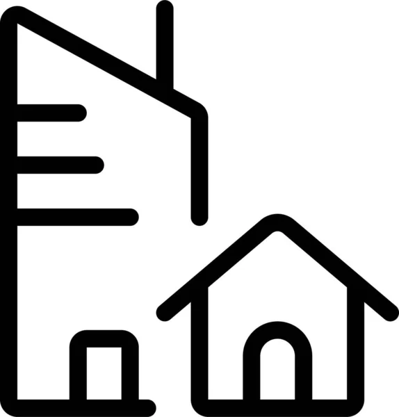 Building Estate Home Icon Outline Style — Stock Vector