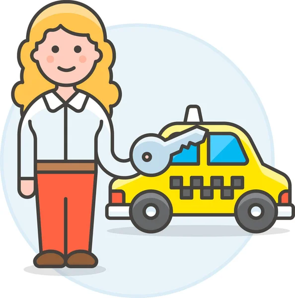 Commercial Driver Female Icon Vehicles Modes Transportation Category — Stock Vector