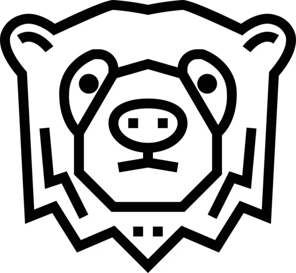Иконка Дикой Природы Медведя Очертаниях — стоковый вектор