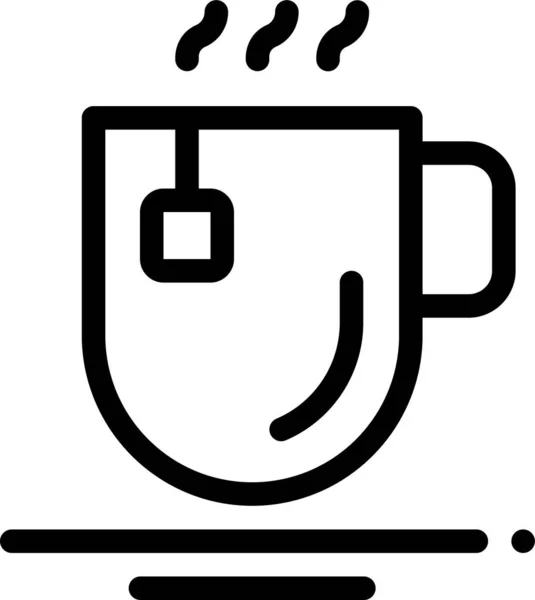Ikona Filiżanki Kawy Napojów Stylu Zarysu — Wektor stockowy