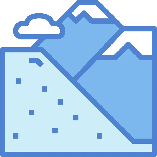 Wolken Ijs Landschap Icoon — Stockvector