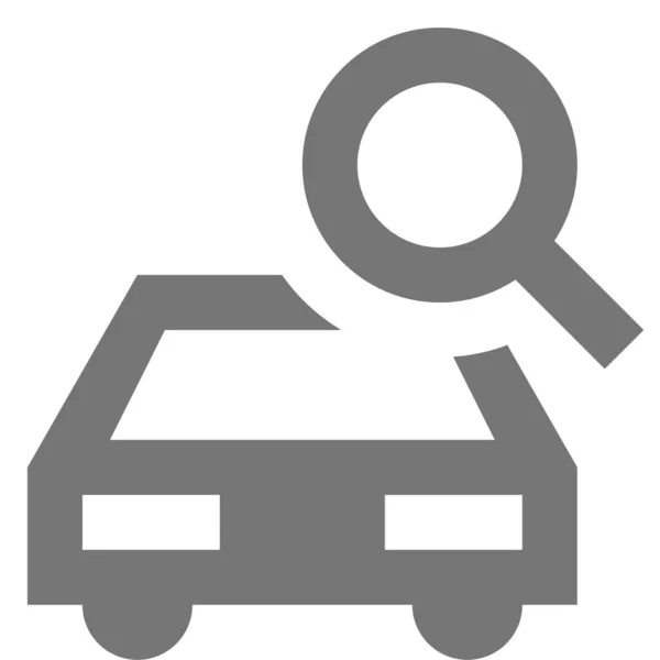 Icono Búsqueda Vista Coche Estilo Sólido — Vector de stock