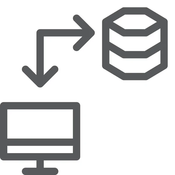 Icono Base Datos Datos Ordenador Estilo Esquema — Vector de stock